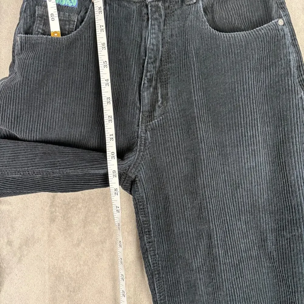 Empyre Tori Black Corduroy Pants Size 0 High Rise Straight Leg Y2K Skater Retro